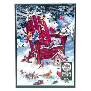 Cobble Hill 1000 Piece Jigsaw Puzzle Adirondack Birds Random Cut With Poster NEW